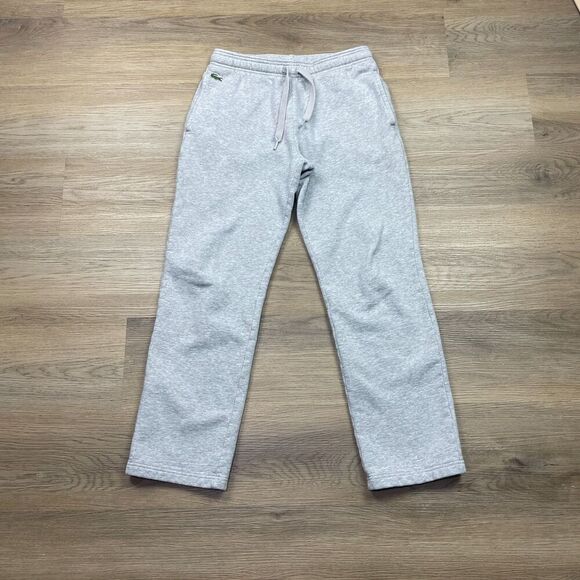 Lacoste Pants Mens Small Gray Sweatpants Straight Leg Regular Fit Fleece - Picture 1 of 9